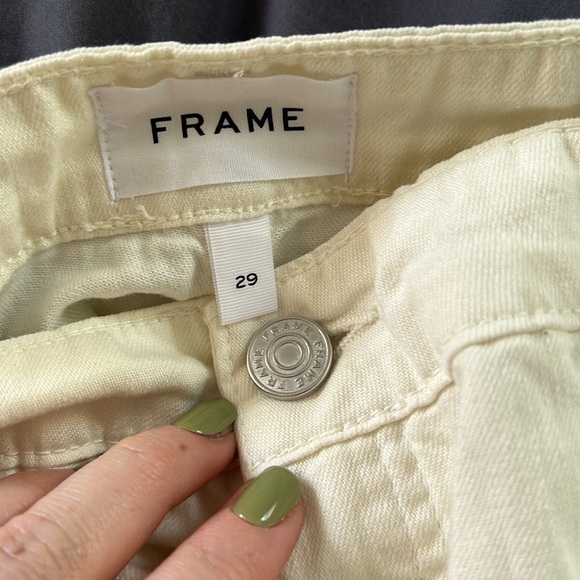 Frame // Pleated High Waist Nonstretch Denim Chinos - Picture 9 of 10